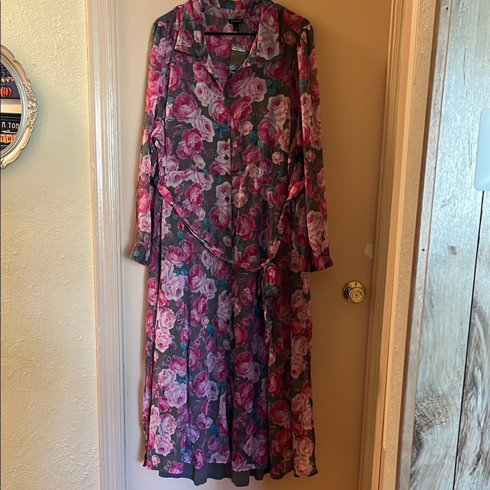 torrid Pink Floral Long Sleeve Maxi Dress